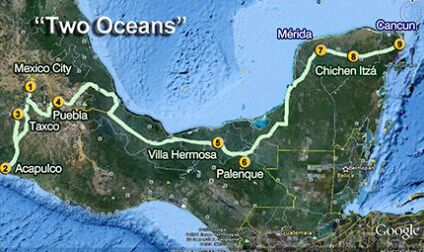 Два океана Мексики - Тихий и Атлантический